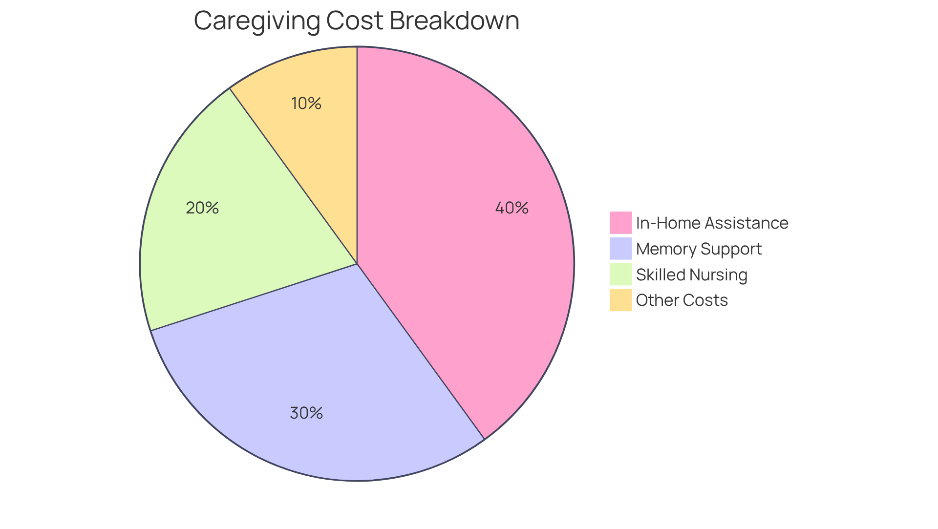 Each slice represents a different type of cost involved in caregiving. The bigger the slice, the more significant the expense in that category — helping families understand where their money goes.