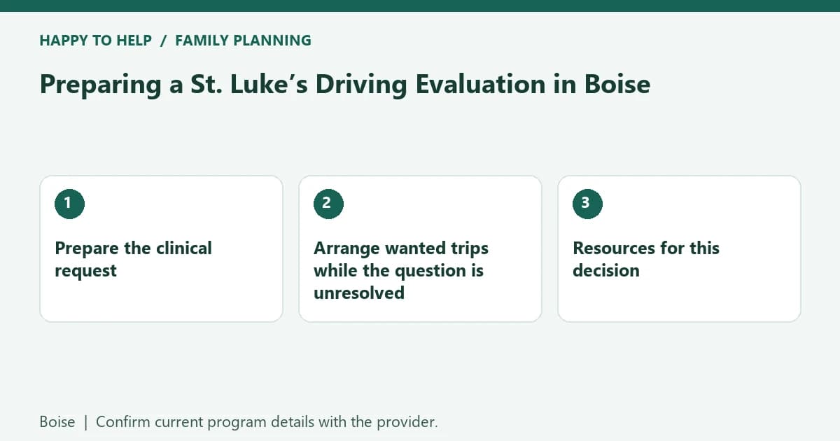 Preparing a St. Luke’s Driving Evaluation in Boise