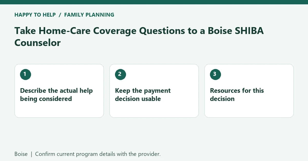 Take Home-Care Coverage Questions to a Boise SHIBA