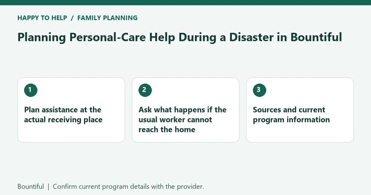 Planning Personal-Care Help During a Disaster in Bountiful