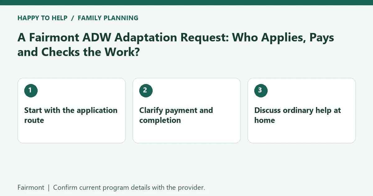 A Fairmont ADW Adaptation Request: Who Applies, Pays