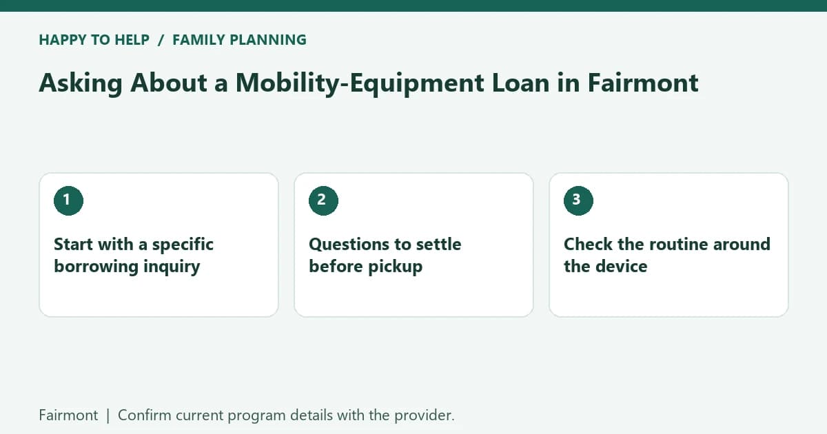 Asking About a Mobility-Equipment Loan in Fairmont