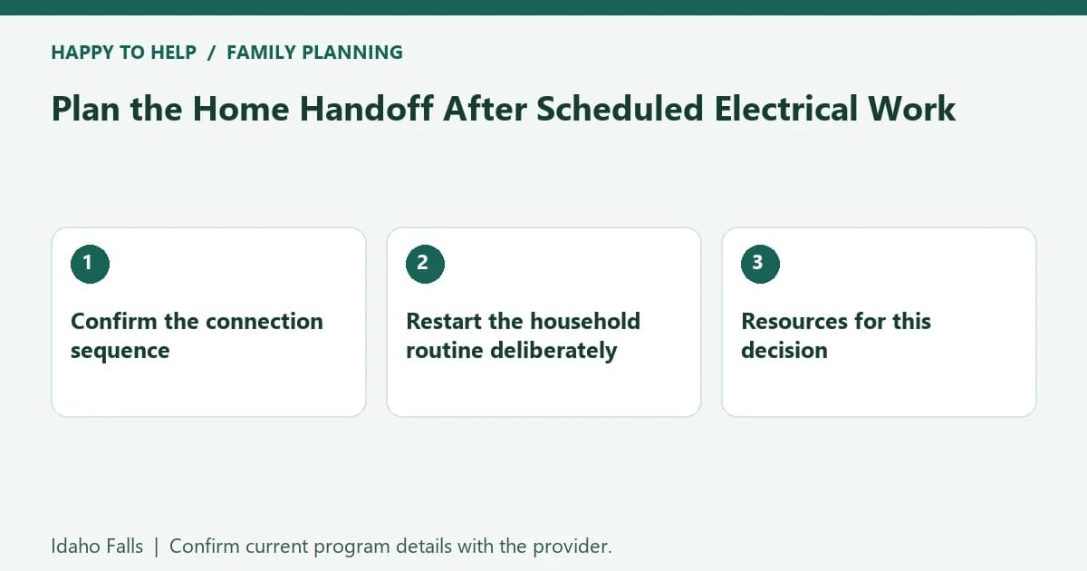Plan the Home Handoff After Scheduled Electrical Work
