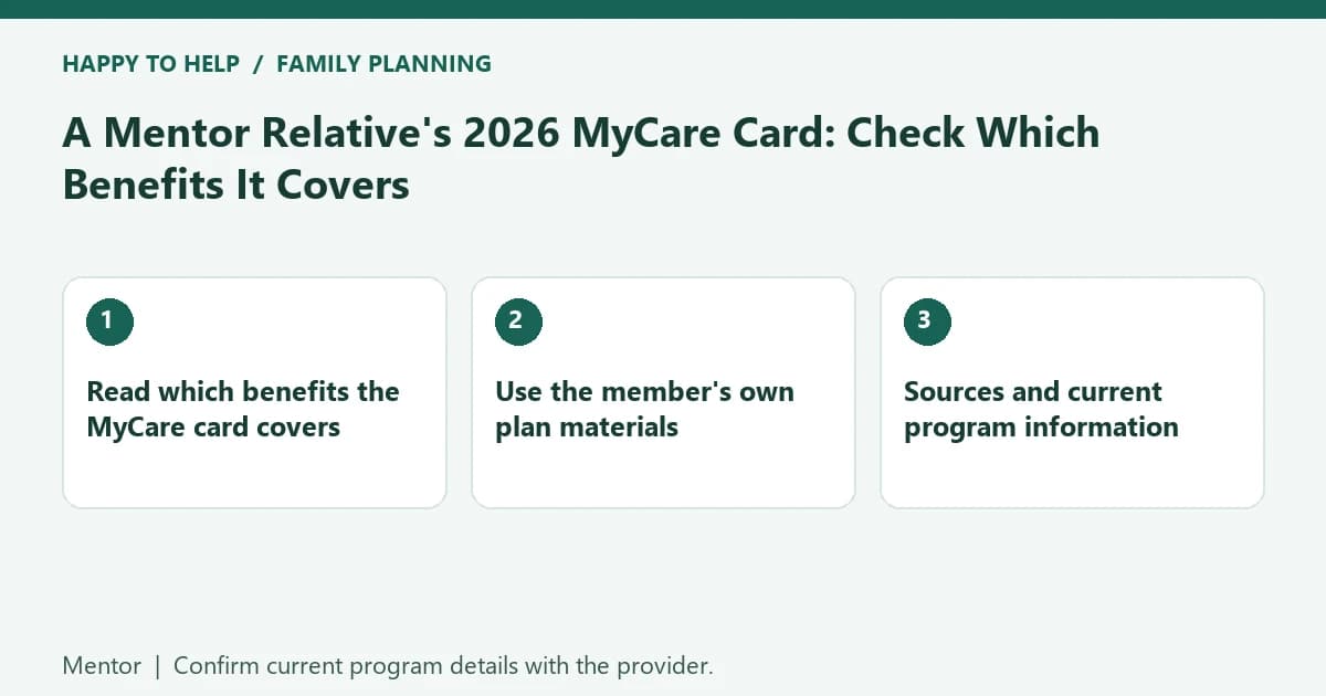 A Mentor Relative's 2026 MyCare Card: Check Which Benefits