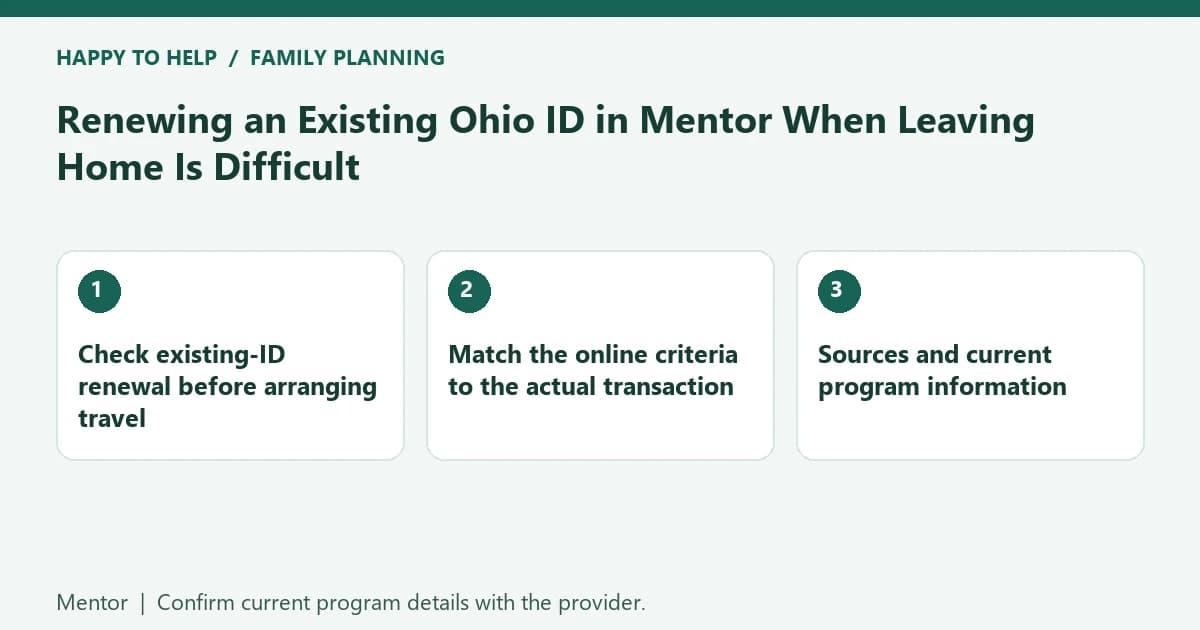 Renewing an Existing Ohio ID in Mentor When Leaving Home