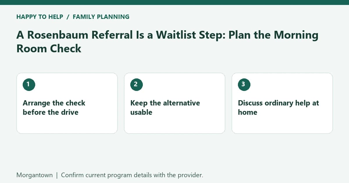A Rosenbaum Referral Is a Waitlist Step: Plan the Morning