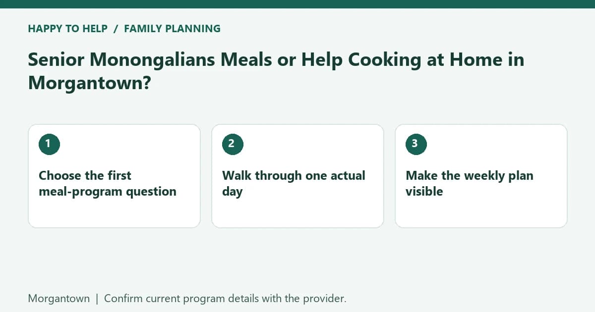 Senior Monongalians Meals or Help Cooking at Home