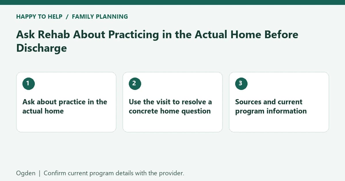 Ask Rehab About Practicing in the Actual Home Before