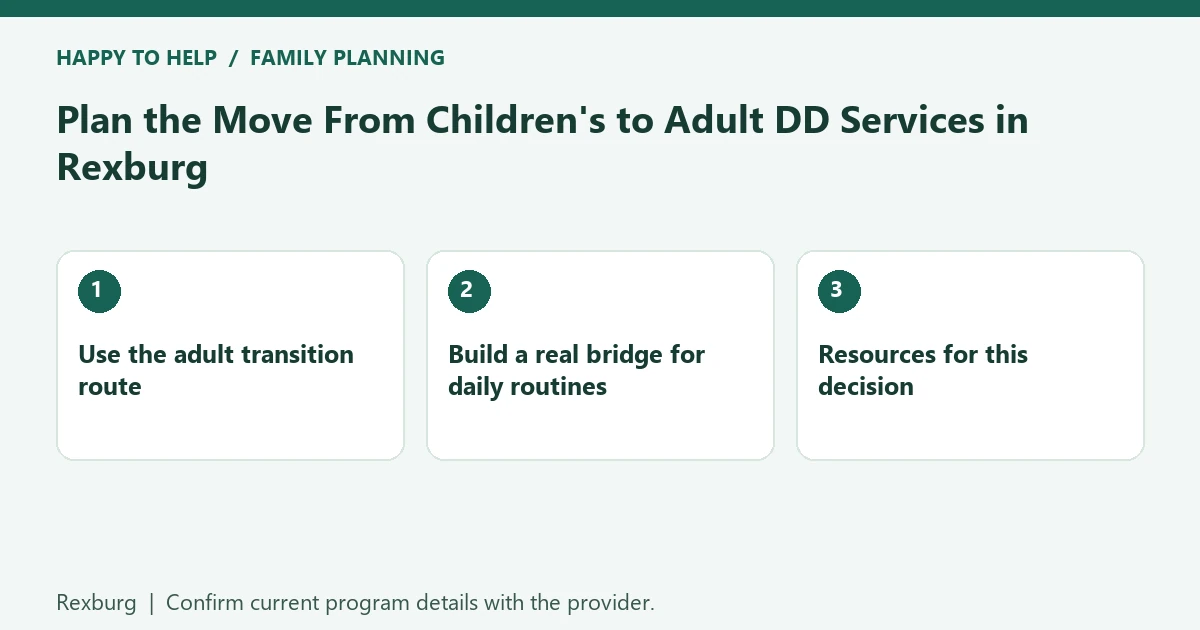 Plan the Move From Children's to Adult DD Services