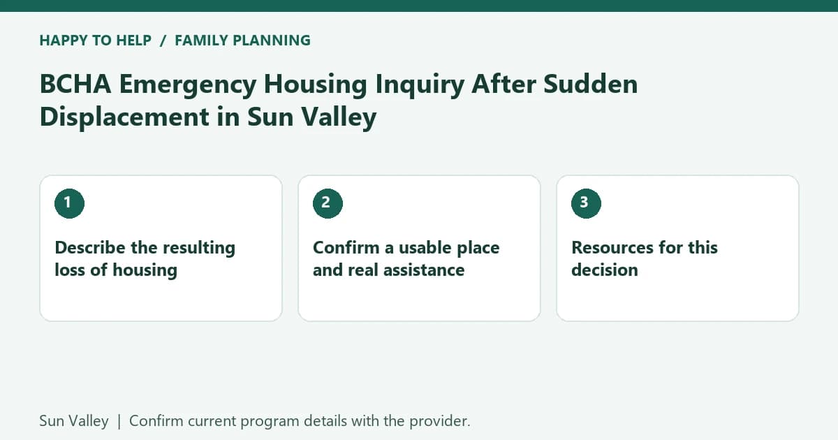 BCHA Emergency Housing Inquiry After Sudden Displacement