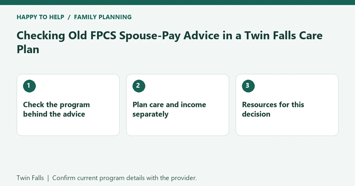 Checking Old FPCS Spouse-Pay Advice in a Twin Falls Care
