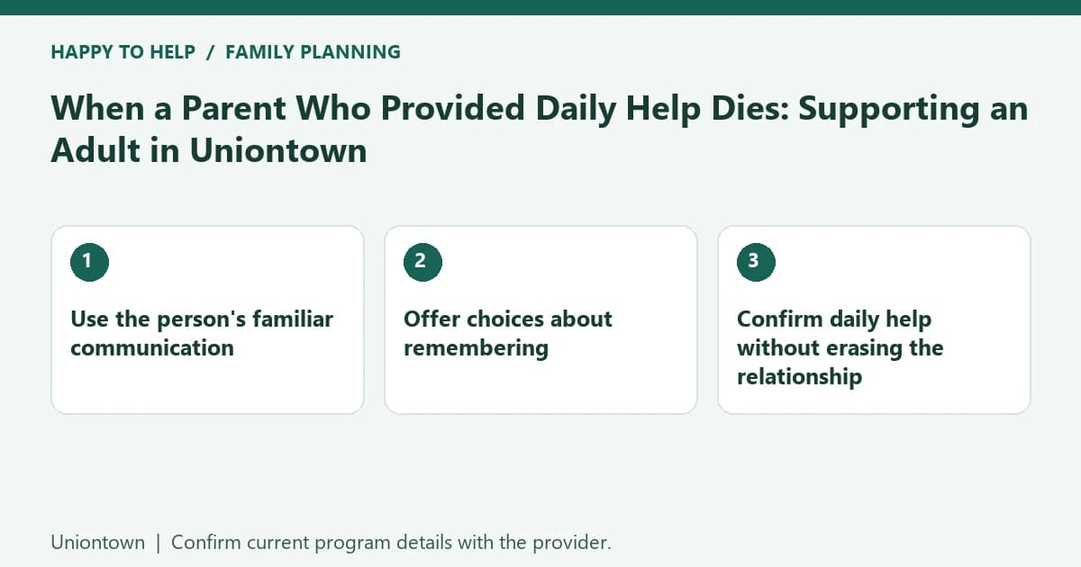 When a Parent Who Provided Daily Help Dies: Supporting
