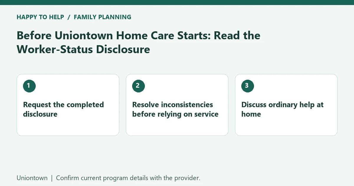 Before Uniontown Home Care Starts: Read the Worker-Status