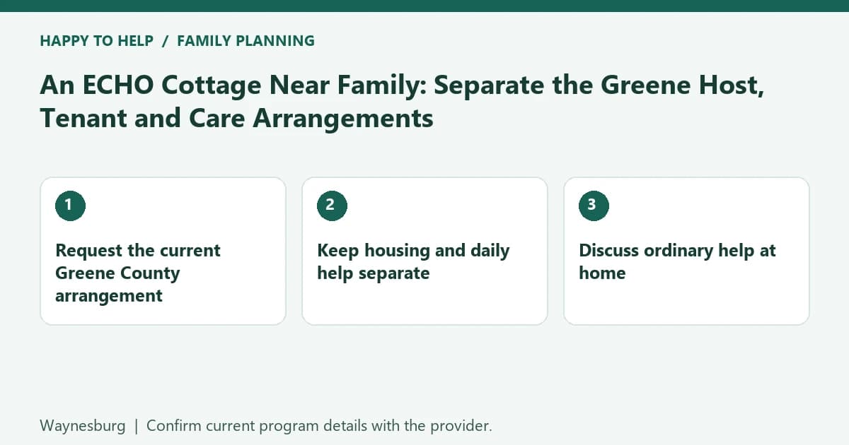 An ECHO Cottage Near Family: Separate the Greene Host