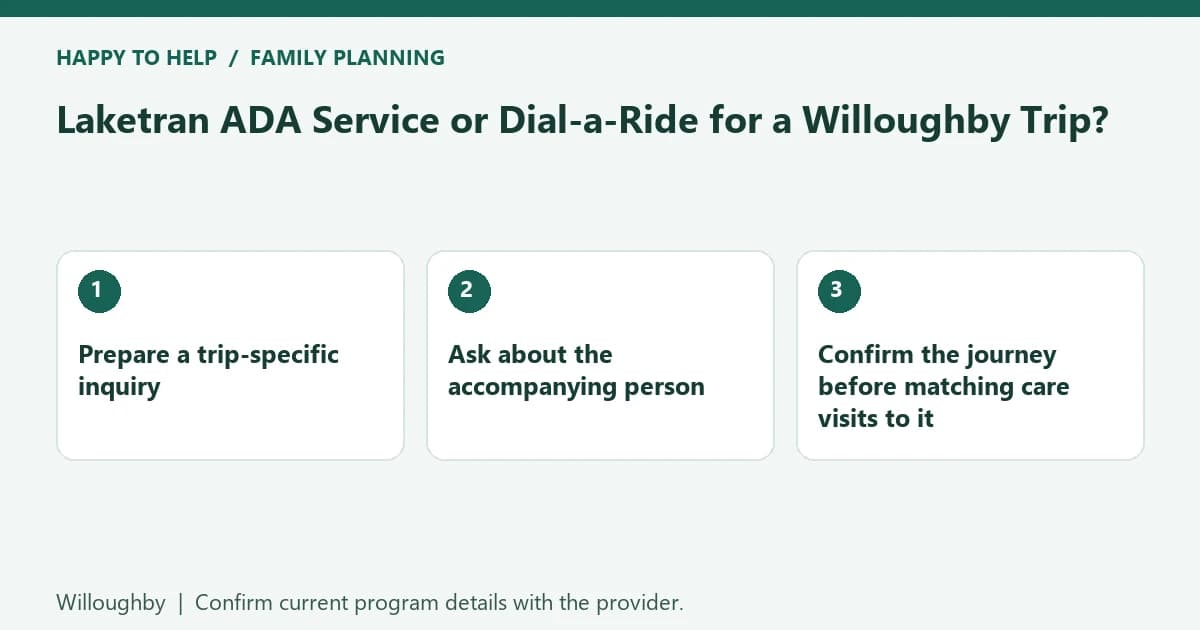 Laketran ADA Service or Dial-a-Ride for a Willoughby Trip?