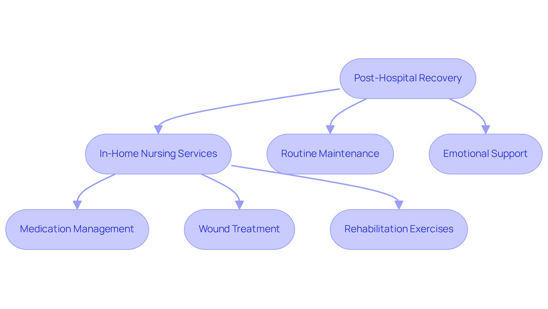This flowchart shows the steps involved in ensuring a smooth recovery after hospital discharge. Each box represents a key area of focus, and the arrows guide you through the process of care and support.